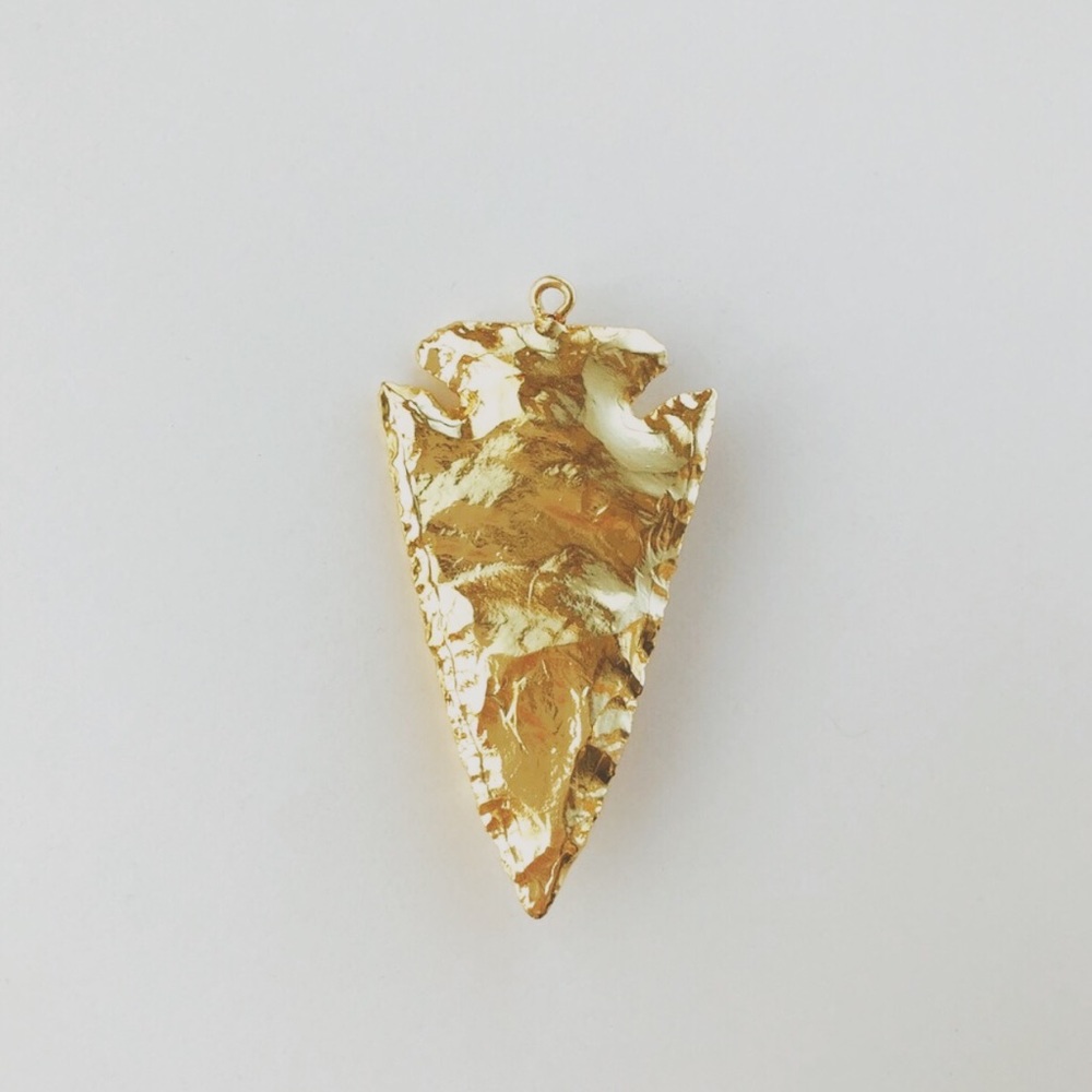 Gold Foil Arrowhead Pendant